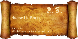 Machnik Bars névjegykártya
